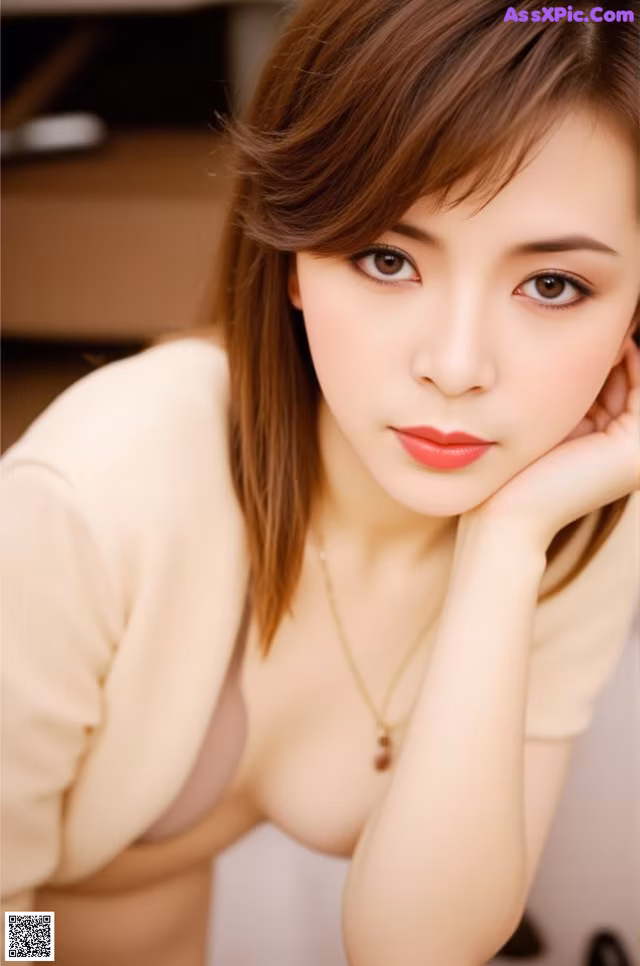 A woman in a white shirt is posing for a picture.